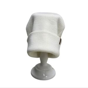 FURTALK Off White Knit Beanie Cuffed Sz OS